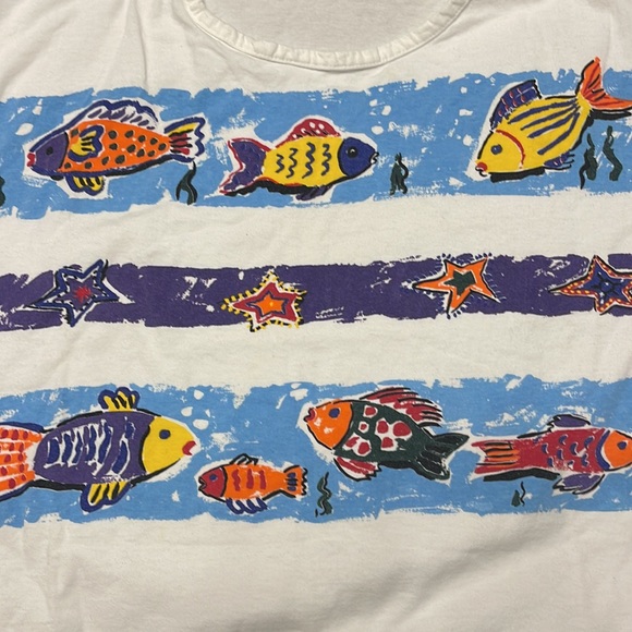 Vintage fish tshirt by where abouts women size XXL - Picture 3 of 5